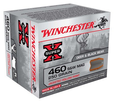Winchester .460 S&W Mag Super X 250 grain Jacketed Hollow Point ammunition