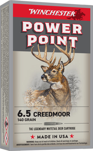 Winchester 6.5mm Creedmoor Power-Point 140 grain Jacketed Soft Point ammunition
