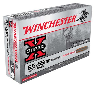 Winchester Super-X Power-Point 140 Grain 6.5x55mm Swedish 2550 fps 020892206069