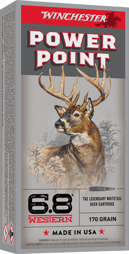 Winchester 6.8 Western Power Point Jacketed Soft Point 170gr