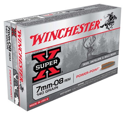 Winchester Super-X Power-Point Pointed Soft Point 140 Grain 7mm-08 Remington 2800 fps 020892210806