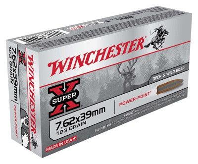 Winchester Super-X Power-Point 123 Grain 7.62x39mm 2365 fps 020892202146