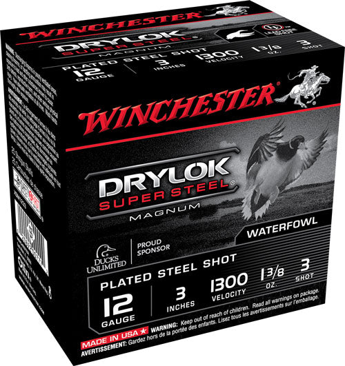 Winchester XSM1233 Drylok Super Steel Magnum 12 Gauge 3" 1-3/8oz 3 Shot 1300 fps 020892007772