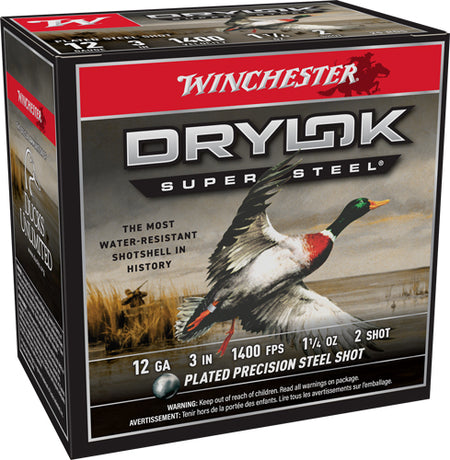 Winchester XSV1232 Drylok Super Steel Magnum 12 Gauge 3" 1-1/4oz 2 Shot 1400 fps 020892007710