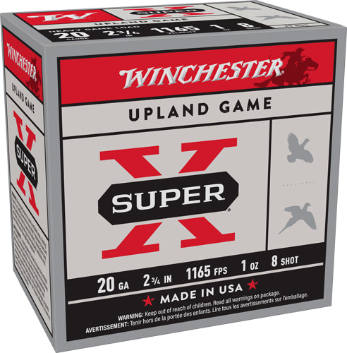 Winchester 20 Gauge Shotgun Ammo Super X Heavy Game Load 2.75 in 1 oz #8