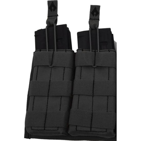 Advance Warrior Solutions Double Magazine Pouch Open Top MOLLE Compatible Black