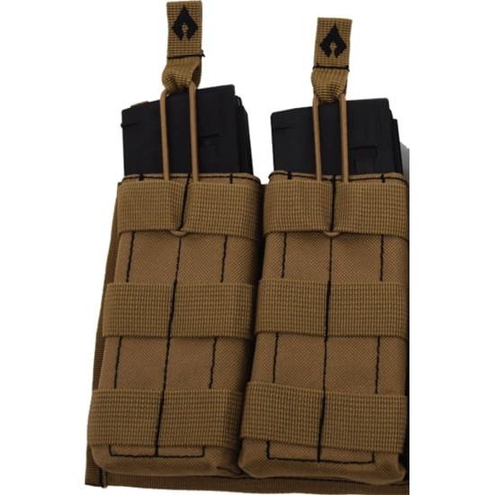 Advance Warrior Solutions MOLLE Open Top Double Magazine Pouch Tan
