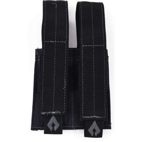 Advance Warrior Solutions Pistol Double Magazine Pouch Black Poly PVC