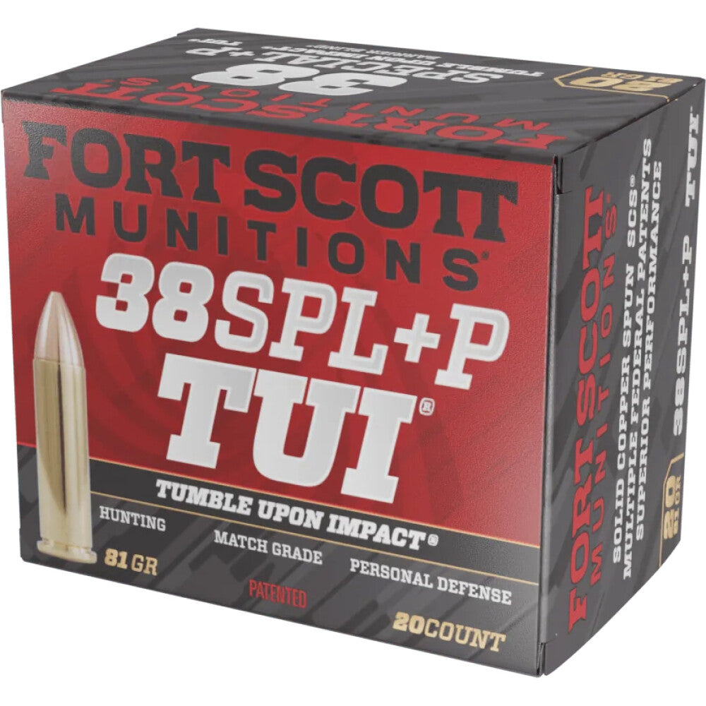 Fort Scott Munitions 38+P081SCV Tumble Upon Impact (TUI) Fort Defense Solid Copper Spun 81 Grain .38 Special 1362 fps