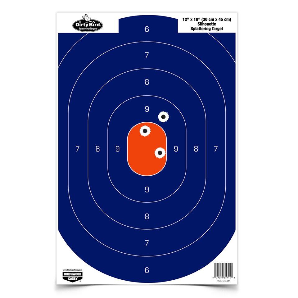 Birchwood Casey Dirty Bird Paper Silhouette Target Blue/Orange 12x18 in 50/ct