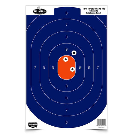 Birchwood Casey Dirty Bird Paper Silhouette Target Blue/Orange 12x18 in 50/ct