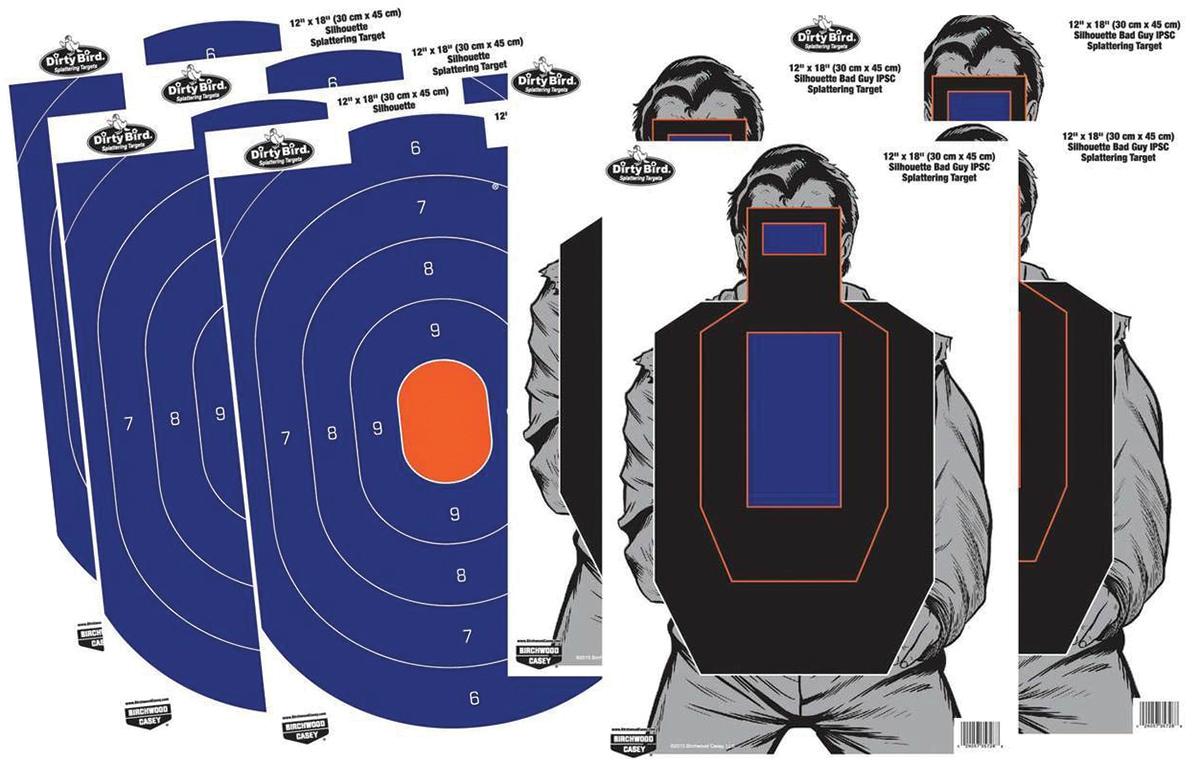 Birchwood Casey Dirty Bird Splatter Target Combo 12"x18" Blue/Orange & IPSC
