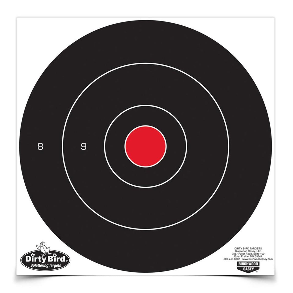 Birchwood Casey 12" Dirty Bird Bull's-Eye Shooting Target 100/ct