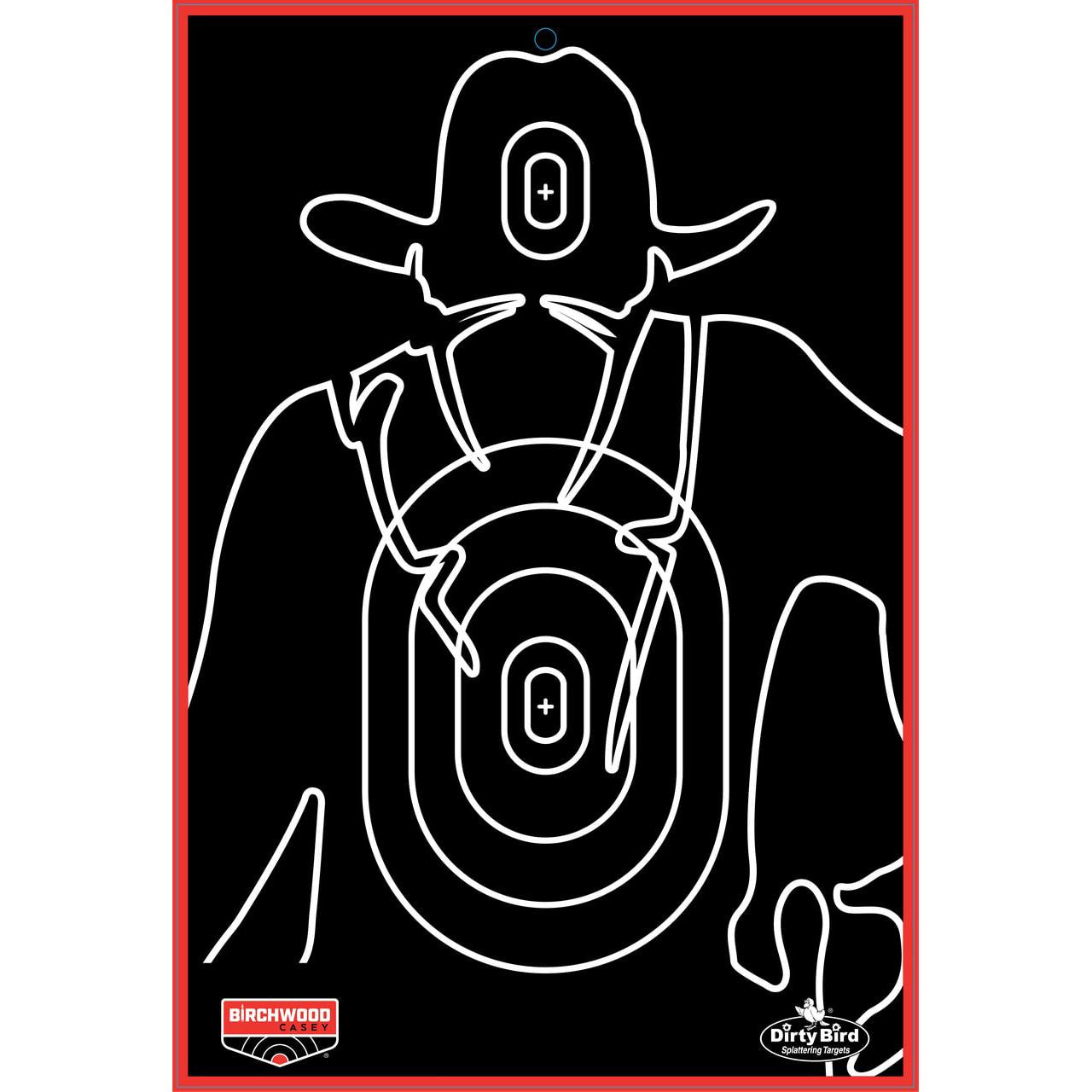 Birchwood Casey Dirty Bird Gunslinger Silhouette Splatter Target 6ct 12x18"