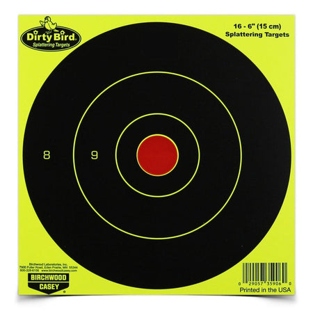 Birchwood Casey Dirty Bird 6 Inch Yellow Bull's Eye Target 100/ct