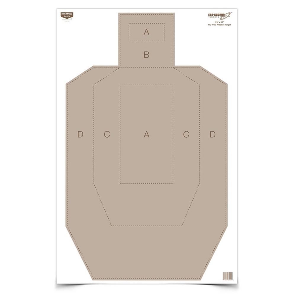 Birchwood Casey EZE-Scorer Paper IPSC Silhouette Practice Targets 100ct 23x35