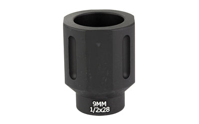 Battle Arms Development 9MM Hex Flash Can Muzzle Device, 1/2x28 Threaded, Black Anodized Aluminum