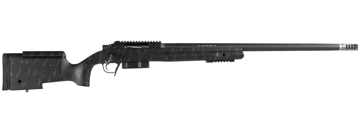 Christensen Arms 8010400300 BA Tactical Long Range 338 Lapua Mag 3+1 27" Carbon Fiber Barrel, Black Nitride Finish, Black with Gray Webbing Stock