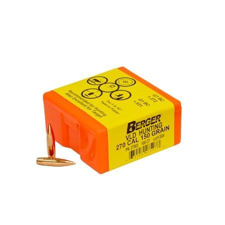Berger VLD Hunting .277" 150 Grain Match Grade Component Bullets 100/box