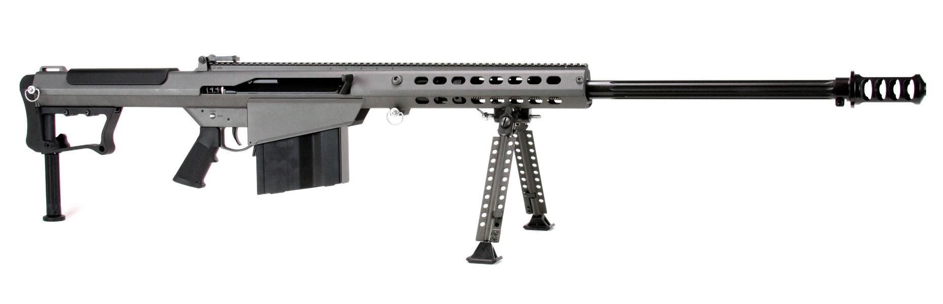 Barrett 18067 M107A1 50 BMG 29" 10+1 Tungsten Gray Cerakote Tungsten Gray Fixed with Sorbothane Recoil Pad Stock Black Polymer Grip