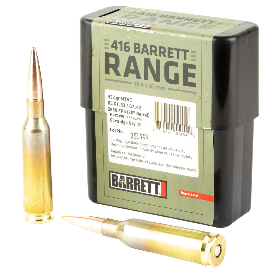 Barrett Firearms .416 Barrett Range 450 grain MTAC ammunition