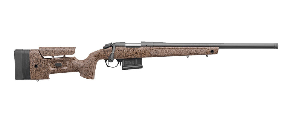 Bergara Rifles B14S3514C B-14 HMR 22 Creedmoor 5+1 20" Graphite Black Cerakote Threaded Barrel & Drilled & Tapped Receiver, Tan w/Black Flecks Adj Cheek & LOP Mini-Chassis Synthetic Stock, Right Hand