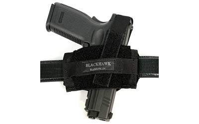 BLACKHAWK 40FB02BK Flat Belt Holster, Ambidextrous Design, Medium Revolvers, Black