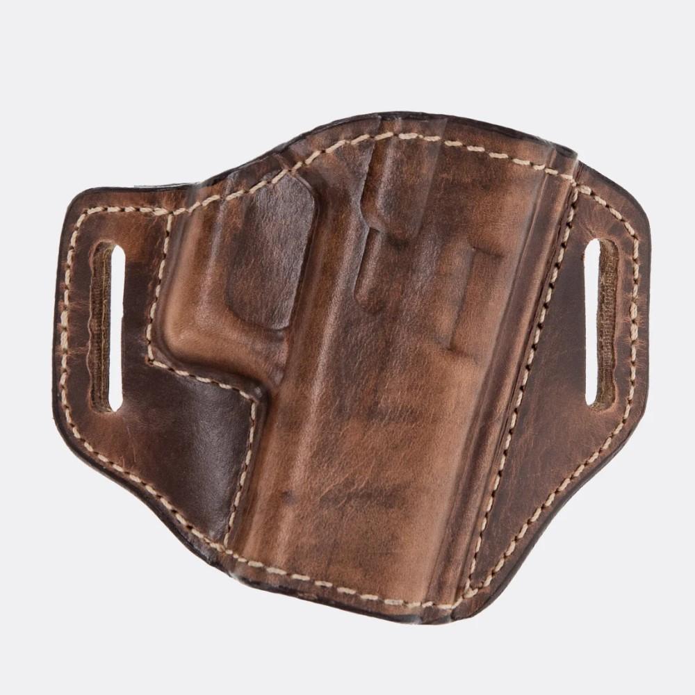 Bianchi Remedy Open-Top Leather Belt Holster for Colt 1911 Weathered Tan RH
