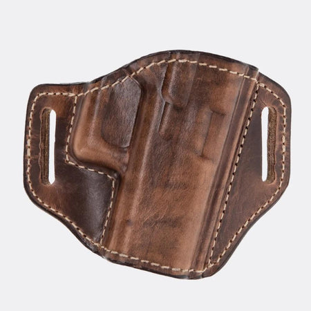 Bianchi Remedy Open-Top Leather Belt Holster for Colt 1911 Weathered Tan RH
