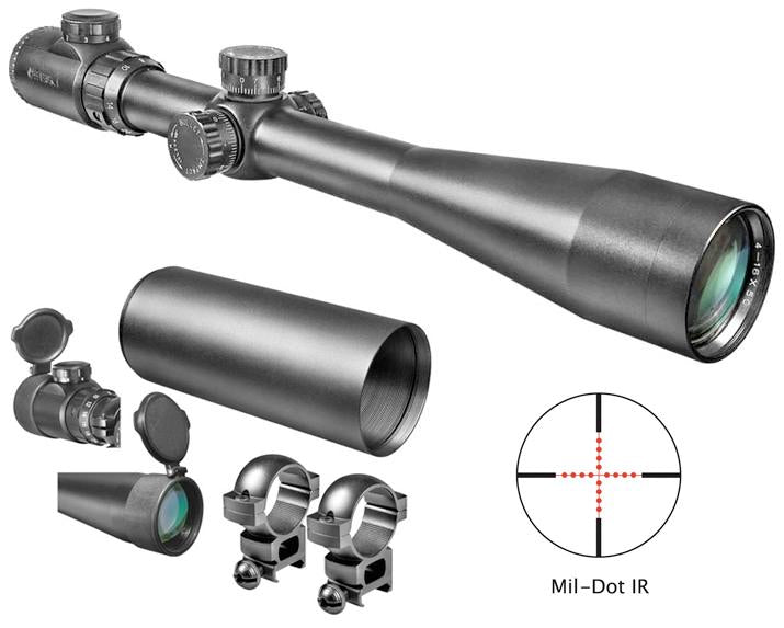 Barska IR SWAT 6-24x44mm 30mm Illuminated Mil-Dot Rifle Scope Matte