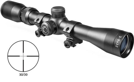 Barska Plinker-22 3-9x32 Rifle Scope 3/8" Rings 30/30 Reticle 3.5" Eye Relief Matte