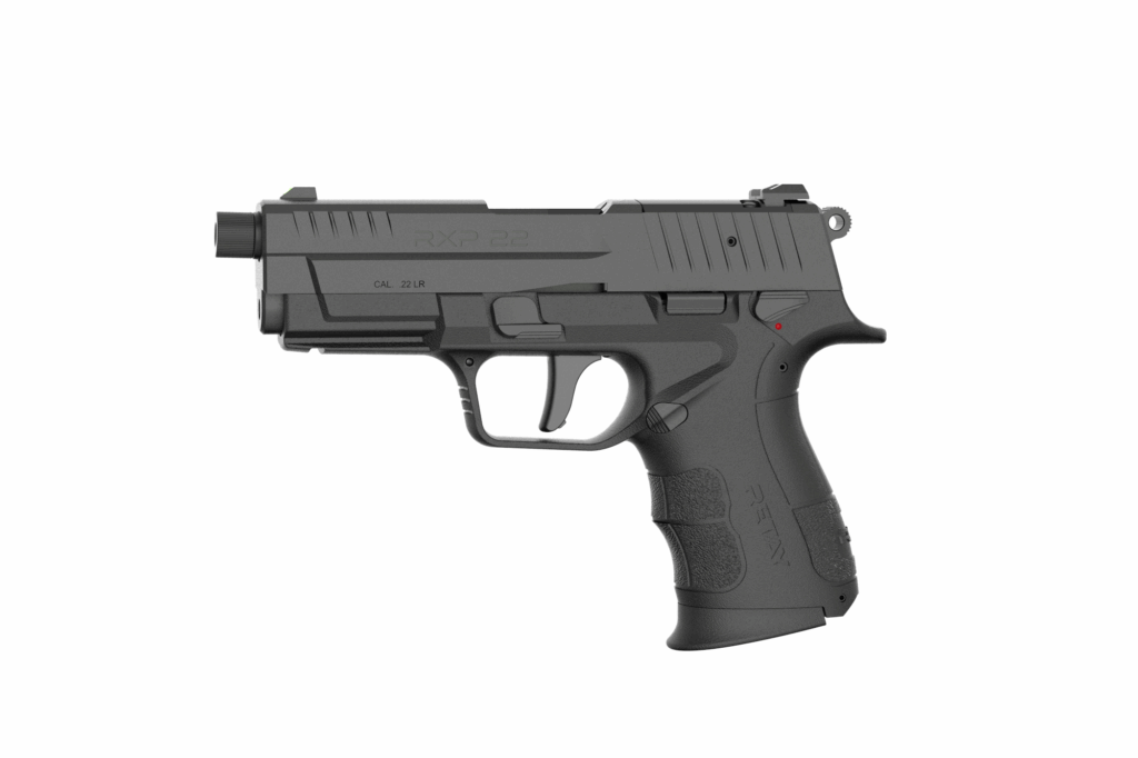Retay USA RXP22BLK10TH RXP 22 LR 10+1 4" Black Threaded Barrel, Black Cerakote RMR/RMSc Optic Ready/Serrated Slide & Polymer Frame w/Accessory Rail, Textured Grip
