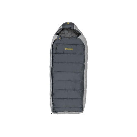 Browning Camping McKinley 0 Degree Hooded Rectangle Sleeping Bag Grey 36x90