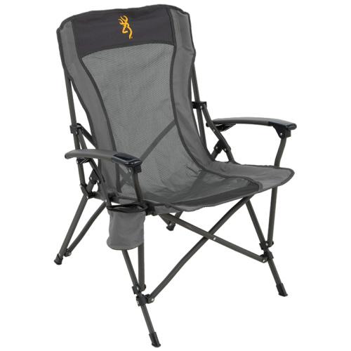 Browning Fireside Gold Buckmark Portable Folding Chair in Charcoal and Grey