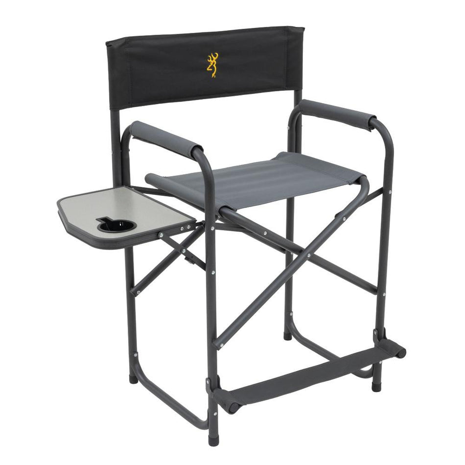 Alps Browning Director's Chair XT Plus Outdoor Folding Chair with Table Charcoal/Grey