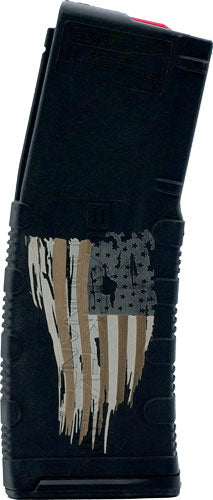 Black Rain 30-Round AR15 5.56 Rifle Magazine Tattered Flag Etched