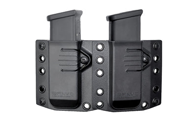 Bravo Concealment Polymer Double Magazine Pouch, Medium, Fits Glock 43X, Sig P365, and Hellcat, Black