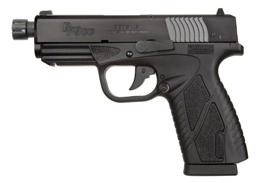 Bersa BP9MCCX BPCC Sub-Compact Frame 9mm Luger 8+1, 3.30" Black Steel Threaded Barrel, Matte Black Serrated Steel Slide & Polymer Frame w/Picatinny Rail