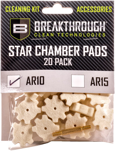 Breakthrough AR10 Chamber Cleaning Pads 20-Pack with 8-32 Adapter