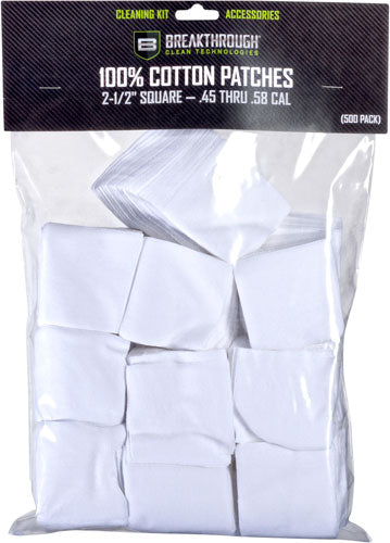 Breakthrough 2-1/2" Square Cleaning Patches .45-.58 Caliber 50 Count