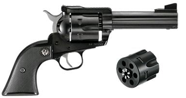 Ruger 0308 Blackhawk Convertible 357 Mag/9mm Luger 6rd 4.63" Blued Alloy Steel Barrel, Cylinder & Frame, Black Checkered Rubber Grip, Transfer Bar Safety, Exposed Hammer