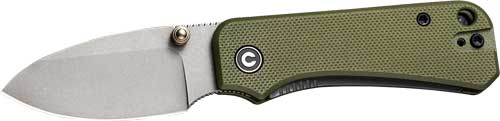 CIVIVI Baby Banter Pocket Knife 2.34" Gray Stonewash Blade Green G10