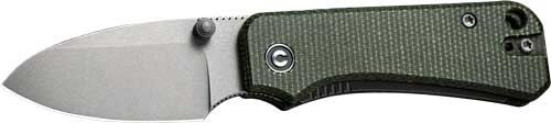 CIVIVI Baby Banter Pocket Knife 2.34" Gray Stonewash Blade Green Micarta