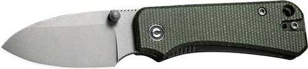 CIVIVI Baby Banter Pocket Knife 2.34" Gray Stonewash Blade Green Micarta