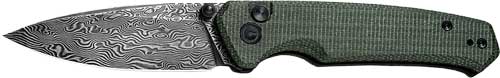 CIVIVI Altus Pocket Knife 2.97" Damascus Blade Green Micarta Handle