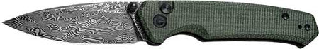 CIVIVI Altus Pocket Knife 2.97" Damascus Blade Green Micarta Handle