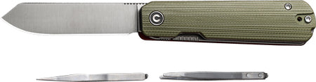 CIVIVI Sendy 2.83" Green Milled G10 Handle Red G10 Folder Clam Pack
