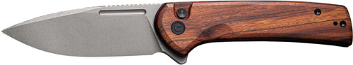 CIVIVI Conspirator Pocket Knife 3.48" Stonewash Blade Wood Handle