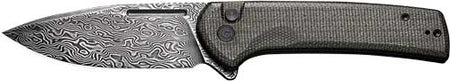 CIVIVI Conspirator Pocket Knife 3.48" Damascus Blade Dark Green Micarta Handle