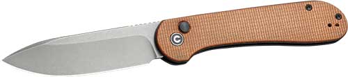CIVIVI Elementum Folder 3.47" Gray Stonewash Blade Brown Micarta